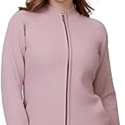 feverfew Women Self-Design Collar Zipper Woolen Winter Sweater-picture-42