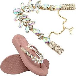 Flip Flop Slippers Shoes Charms Accessories Metal Glitter Rhinestone Decoration Charm DIY Luxury Jewelry Charm for Women Girls Flip Flop-image-4