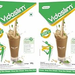 Vidaslim Meal Replacement Protein Health Shake for Weight Control & Weight Management for Women & Men | 22.8 gm Protein| L-Carnitine | Green Tea Extract| White Kidney Bean Extract | (Two 500g combo, Caffe Latte)-16
