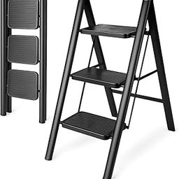 JIALTO 3 Step Aluminums Ladder | Foldable Step with Wide Pedals | Lightweight & Portable Stepping Stool for Home, Kitchen, Library, Office with Anti-Slip Heavy Duty 150 Kg Load-image-67