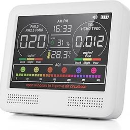 16-in-1 Air Quality Monitor Indoor with 7AQI Beep Alarm, CO2 Monitor, Air Quality Detector with PM1.0 | PM2.5 | PM10 | Temp | HUM | Formaldehyde | VOC Tester for Home Office Plant-image-87