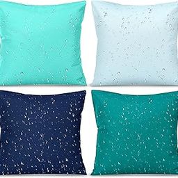 SmoothNovelty Pack of 4 Outdoor Waterproof Pillow Covers 18x18 Inch Square Decorative Solid Pillow Cover Cushion Sham Throw Pillowcase for Patio Tent Home Sofa No Pillow(Modern Color)-image-36