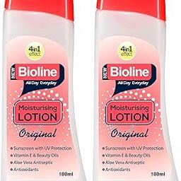Bioline Moisturising Body Lotion with UV Protection, Aloe Vera & Vitamin E | Quick Absorbing, Lightweight, Non-Greasy & Nourishing Formula For All Skin Types | 100ml, Pack of 2-image-26