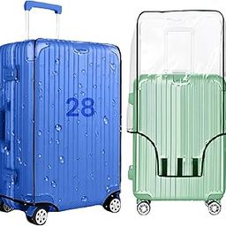 DAFTER PVC Transparent Luggage Trolley Waterproof Cover|Dust Proof Suitcase & Trolley Bag Cover with Zipper_Hard Luggage 28"_Suitable for 69 cm - Black(69 x 33 x 49)-26