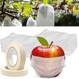 Fruit Cover Net for Farmers - Pack of 100 (6.5" X 9") Durable Mesh Fruit Protection Bags with Customizable Size Options, Includes 1 Masking Tape for per 100 Pcs for Closure-picture-20