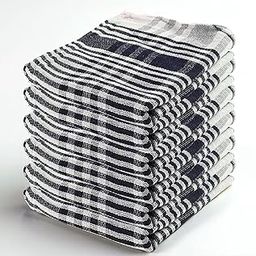 OEMBESTSELLER - Kitchen Duster 16 x 24 Inch Wet Dry Cotton Cleaning Cloth/Mop Dish Towels, Cotton Checkered Pattern - (16 X 24 Inches Kitchen Duster Blue Pack of 4)-image-76