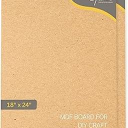 Pilwal's ™ 18"x24" inch MDF Sheets - Smooth Unfinished MDF RECTANGLE Sheet - MDF Board Coutouts for Craft DIY Art, lippan Art, Painting, Decoupage, Resin Art, Pyrography, Laser Cutting (18"x24" inch, 2 Pieces)-image-80