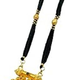 Mangalsutra For Women Stylish New Gold Plated Mangalsutra Long Size Heavy Design Long Black Bead Chain 85-image-73