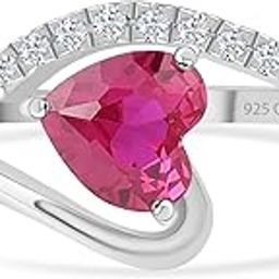Pure 925 Sterling Silver AAA Grade American Diamonds Heart Shape Solitaire Ring for Womens and Girls | With Certificate of Authenticity and 925 Stamp | 1 Year Warranty*-image-1