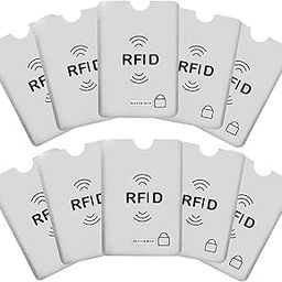 Aluminium RFID ATM Debit Credit Card Holder Foil Card Sleeve Cover for Men -Women Silver (Set of 10 Pcs.)-87