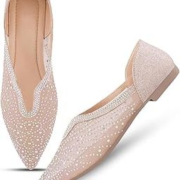 FROH FEET Stylish Embellished & Rhinestones Bellies For Women & Girls | Wedding Ballat Flat |-image-51