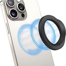 GadgetBite Magnetic Silicone Comfy Ring Grip Phone Holder for iPhone 12/13/14/15/16 Series – Comfortable, Strong Grip, Easy Install/Remove, Compatible with MagSafe (Black)-31