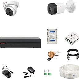 Clocite cp Plus 4 Channel DVR + 2.4MP 1 Dome & 1 Bullet Cameras with Audio Recording (Day/Night Vision) + 500GB HDD + Copper Cable Roll (1+3) 4 CH Power Supply + BNC & DC Full Combo Kit-0