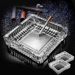 Cromatic Crockery Square Clear Glass Ashtray for Cigarettes-image-20