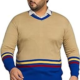 Men Plus Size Colourblocked Multi Color Sweater(Bicheno,Multicolour,3XL)-4