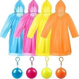 8 Pcs Disposable Emergency Rain Ponchos, Waterproof Raincoats In Keychain Ball, Adult Rainwear for Camping, Cycling Outdoor-44