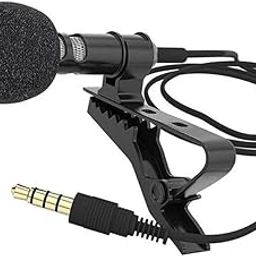 Clokify Clip-on Lapel Microphone, 3.5mm Wired Mini Mic for Mobile Recording, Black (Pack of 1 pcs)-image-84