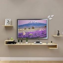 Ganga Wall Mounted TV Entertainment Unit – Perfect for Living Room Décor (Beige, Width: 40 inch, 8 inch Depth, 5 inch Height)-19