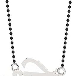 925 Sterling Silver White Rhodium Plated AAHO Mangalsutra (Husband) Theme With Chain Gift for Women and Girls-image-49