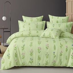 BSB HOME 300 TC Microfiber XXL Soft Cotton Super King Size Bedsheet for Double Bed, King Size 108 Inches X 108 Inches, 9 Feet, 275 X 275 cm with 2 Large Size Pillow Covers - Pastel Pistachio Green-image-57