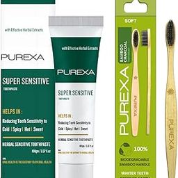 PUREXA PUREXA ONE Sensitive Herbal Toothpaste For Sensitive Teeth | ONE Bamboo Charcoal Soft Toothbrush For Teeth whitening, Antibacterial And Biodegradable For Adult and Kids-image-17
