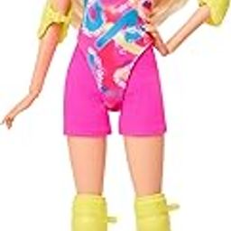Barbie The Movie - Margot Robbie Collection 80s Figure Skater Dress Doll with Leotard, Shorts and Inline Skates Toy for Kids 3+ Years HRB04-image-1