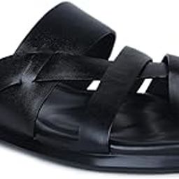 Original Leather Men's Toe Ring Office Slippers With Anti-slip Sole & Cushioned Insole | CN1138-image-71