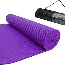 IRIS 6 mm Extra Thick PVC Yoga Mat with Carry Bag, High Density Non Slip Eco-Friendly Anti-Tear Floor Pilates Exercise Mat for Yoga, Workout, Fitness, 72 X 24-inch (Purple)-image-95
