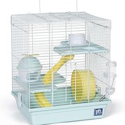 Cage/Playhouse for Dwarf Hamster/Gerbil/Mice Spacious with 3-Story Happy Home,Slides, Hamster Wheel,Bottle and (34.6cm x 27.5cm x 40.6cms)-[ Colors May Vary ]-16