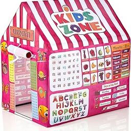Xemox Colorfull and Light Weight Kids Play Tent House for 3 to 8 Years Old Kids Girls and Boys (School Home 014)-image-42