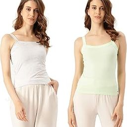 Women Pack of 2 Cotton Solid Camisoles-image-4