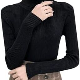 Long Turtleneck - Long Sleeve Knitted Jumper Women Pullover Sweater Blouse - Free Size [ Best Fit to Slim fit Size XS, S, M, L ]-image-96