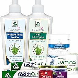 Aplomb Embellish Personal Care Essential Kit Combo Pack (Moisturizing Lotion, Hair Shampoo, Moisturizing Cream, Herbal Toothpaste, Soap, Strawberry Lip Balm, Blackberry Lip Balm)-16