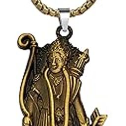 Lord Shree Ram Metal Pendant With 22 Inch Box Stainless Steel Chain | Ram Darbar Necklace for Men & Women | Hindu Spiritual Religious Jewelry-image-20