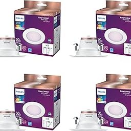 Wi-Fi Equivalent 50 Watt Smart Built-in Light Kit with 4" LED Color Changing LED Powered by WiZ with Bluetooth (4-Pack)-21