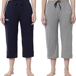 Women's Cotton Plain Calf Length Capri | Nightwear Pyjama | 3/4th Solid Pyjama Pant | Casual wear & Lounge Wear Solid Capri Combo (Pack of 2)-image-61