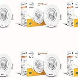 Wipro Garnet 12W Round Led Wave Spotlight|Cob Spotlight for Ceiling|Warm White Light (2700K)|Adjustable Design|Recessed Tiltable Downlighter for False Ceiling|Cutout-125Mm|Pack of 6-image-21