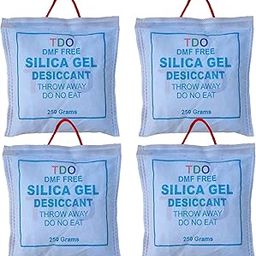 Silica Gel 250 Gm Pouch 4 Pcs Pack Moisture Absorbents Dehumidifier Silica Gel Bags For Moisture, Room, Cupboard, Kitchen, Shoe,Wardrobe,Car,Camera, Lensesetc..., White-image-32