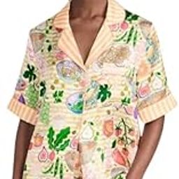 Food Printed Nightwear Shorts for Women, Girls| Ultra Soft & Stylish Collar Neck Night Dress | Comfortable Cotton Summer Shirt and Short for Lounge Wear, Nightwear-image-24