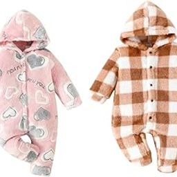 Swissberry Hooded Neck Baby Romper/Swaddlers for Baby Boys & Girls – Soft Cotton Fleece Heart Print/Sleepsuit, Breathable One-Piece Outfit, Newborn Bodysuit(Grey Hearts-Beige, 12-18)-image-64