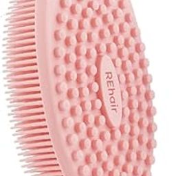 REhair - Exfoliating Silicone Body Scrubber Easy to Clean, Lathers Well, Long Lasting, And More Hygienic Than Traditional Loofah (Pink with Handle)-image-78