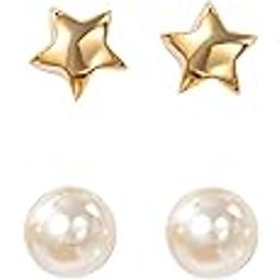Korean Fashion Stylist Combo Of Star Heart Stud Pearl Rhinestone Jewellery Earrings set For Women Girls (6 Pair)-image-95