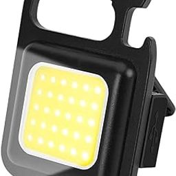 Senova™ Mini LED Keychain Flashlight – 500 Lumen COB Light with Bottle Opener, Rechargeable Torch, Emergency Clip Light (Black, 45g)-17