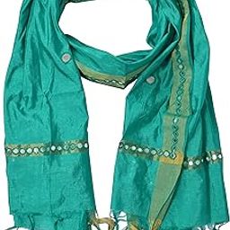 Chanderi Silk Plastic Mirror Work Dupatta for Womens & Girls With Latkan-picture-15