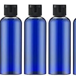 Hunky Dory 5pcs 100ml Blue Empty Plastic Bottles Refillable Travel Size Cosmetic Travelling Containers Small Leak Proof Squeeze Bottles with Black Flip Cap for Toiletries Oil,Shampoo.-13