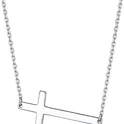 Horizontal Christian Jewelry Christian Crucifix Jesus Cross Silver Plated Stainless Steel Pendant Necklace Chain For Men And Women-image-60