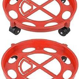 Plastic Gas Cylinder Trolley with Wheels Durable Gas Trolly LPG Cylinder Stand for Home and Kitchen -Red, 2 Piece-22