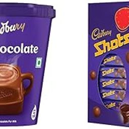 Cadbury Hot Chocolate Drink Powder Mix, 200 g & Cadbury Dairy Milk Chocolate Shots Carton (58 Units x 3.6 Gm), 208.8 g-image-1
