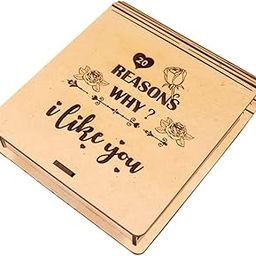 GIFTMEBAZAR 20 Reason I Like You Wooden Message Box | Perfect Valentine's Day Gift | Suitable For Expressing Love | Gift For Girlfriend Boyfriend-image-84