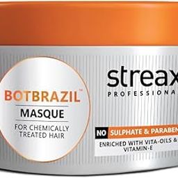 Streax Professional BotBrazil Masque,200 gms for Chemically Treated Hair with Vita Oil Repair Complex, Hydrating Hair Mask for Deep Repair & Nourishment for Keratin, Botox, Colour & Straightened Hair-image-48